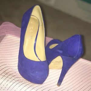 Blue Suede Aldo Pumps